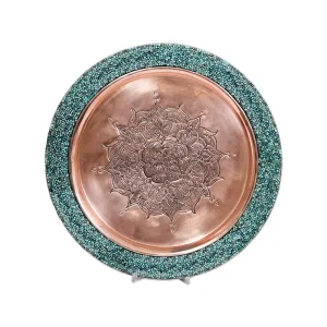 سینی گرد فیروزه کوبی