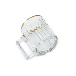 نیم لیوان دسته دار کلاسیک زنگان لب طلا مجموعه 6 عددی