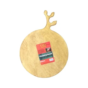 تخته گوشت چوبی مدل گرد طرح دسته برگ