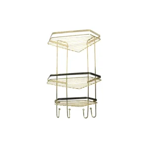 استند نظم دهنده دیواری حمام ۳ گوش طلایی ۲.۵ طبقه