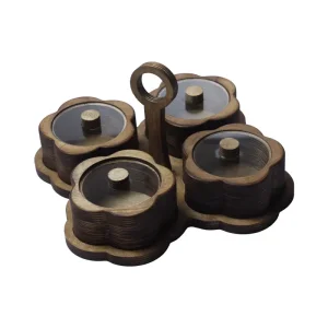 اردو خوری چوبی 4 خانه طرح گل