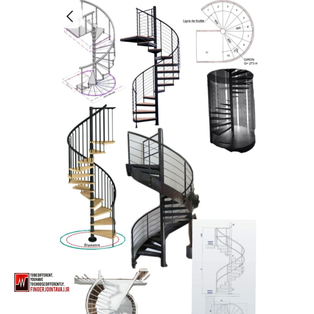 اسکلت فولادی پله ویلا سوئیسی کد ۱۶۱۶