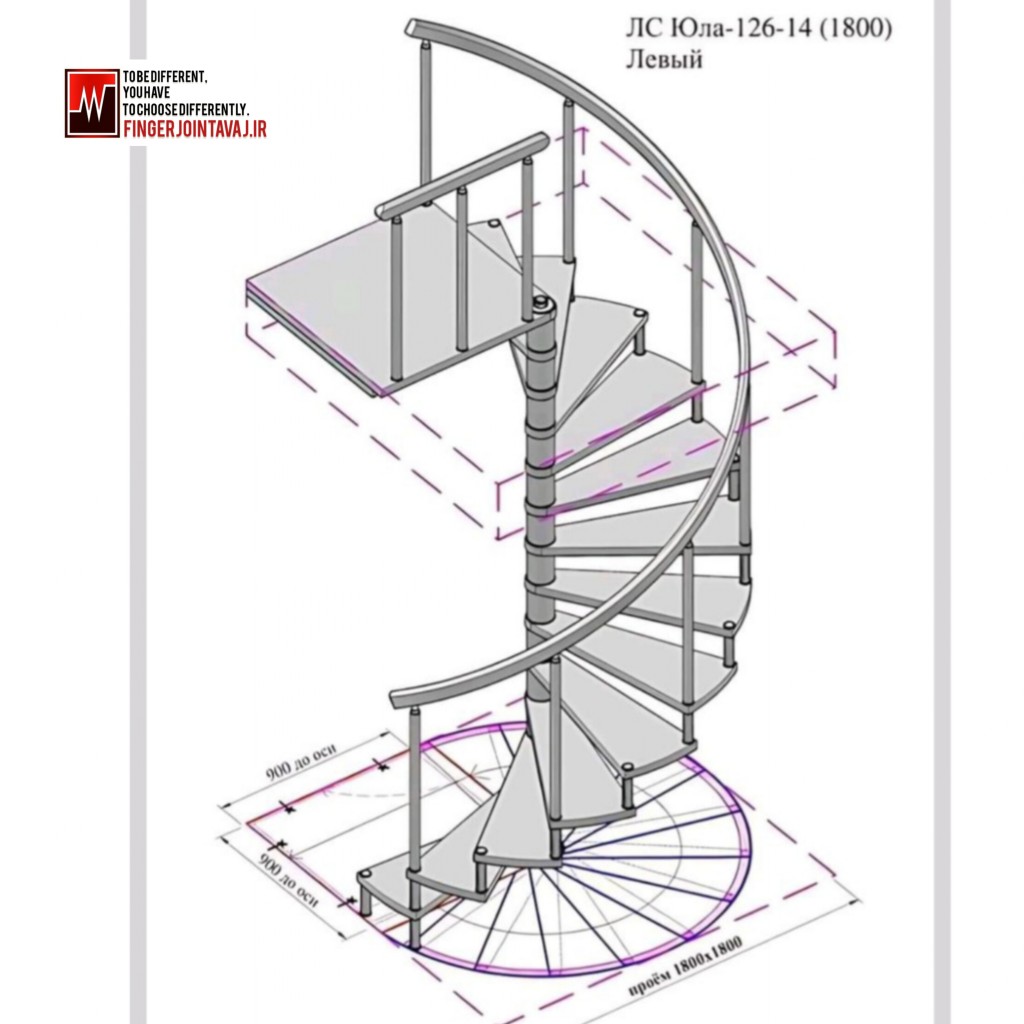 اسکلت فولادی پله ویلا سوئیسی کد ۱۶۲۱