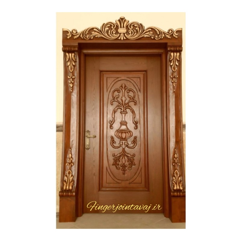 درب ورودی و اتاقی تک لنگه تمام چوب کد ۱۳۱۸