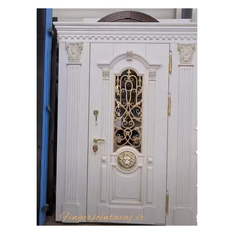 درب ورودی و اتاقی تک لنگه تمام چوب فینگر جوینت 3 لایه ،کد 1332