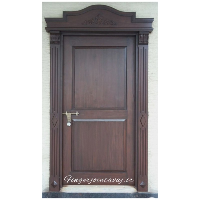 درب ورودی و اتاقی تک لنگه تمام چوب فینگر جوینت 3 لایه مدل 1146