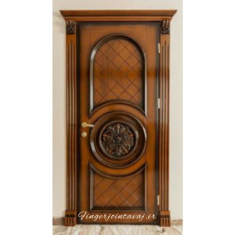 درب ورودی و اتاقی تک لنگه تمام چوب فینگر جوینت 3 لایه مدل 1150
