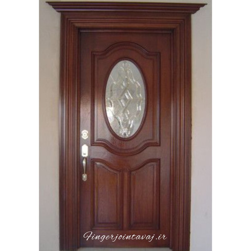 درب ورودی و اتاقی تک لنگه تمام چوب فینگر جوینت 3 لایه مدل 1156