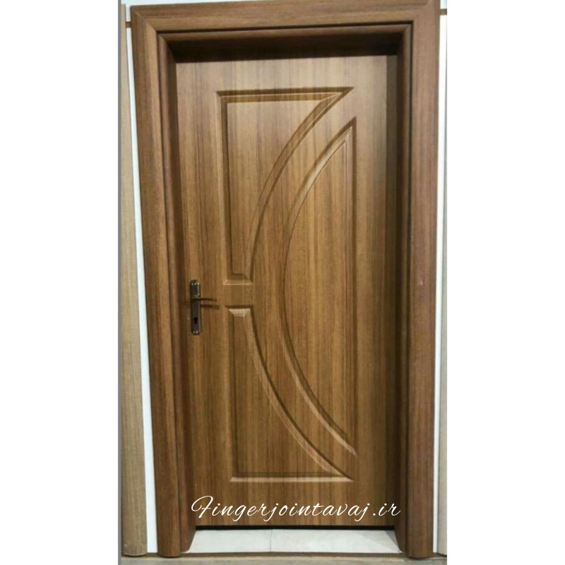 درب ورودی و اتاقی تک لنگه تمام چوب فینگر جوینت 3 لایه مدل 1158
