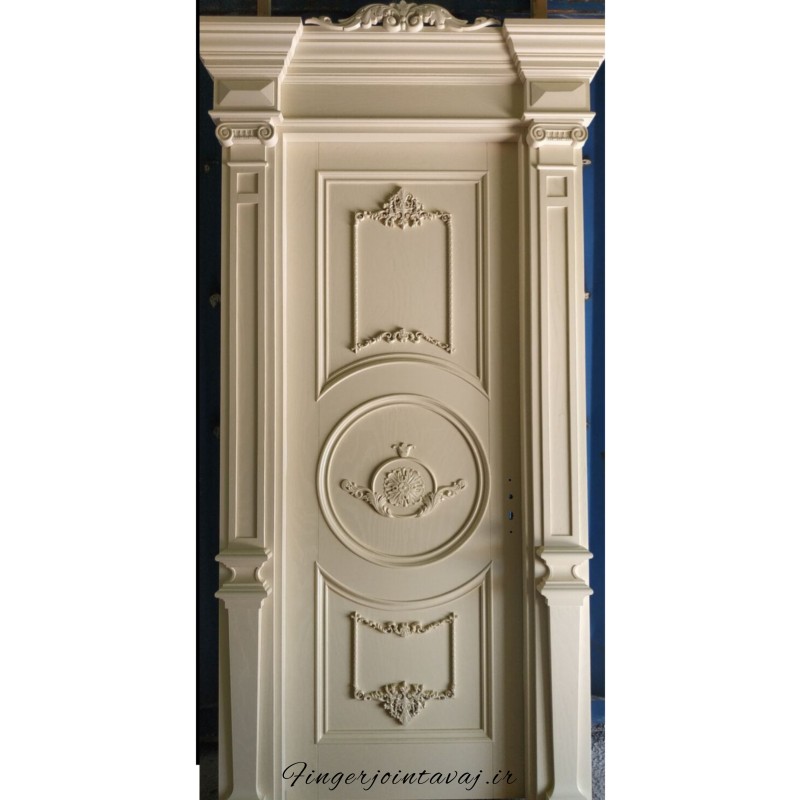 درب ورودی و اتاقی تک لنگه تمام چوب فینگر جوینت 3 لایه مدل 1163