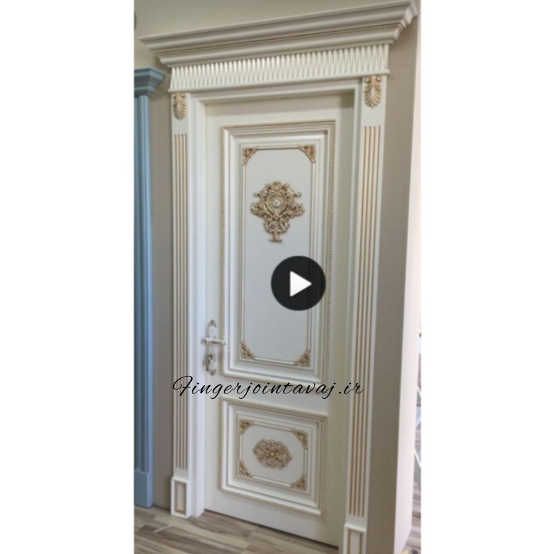 درب ورودی و اتاقی تک لنگه تمام چوب فینگر جوینت 3 لایه مدل 1165