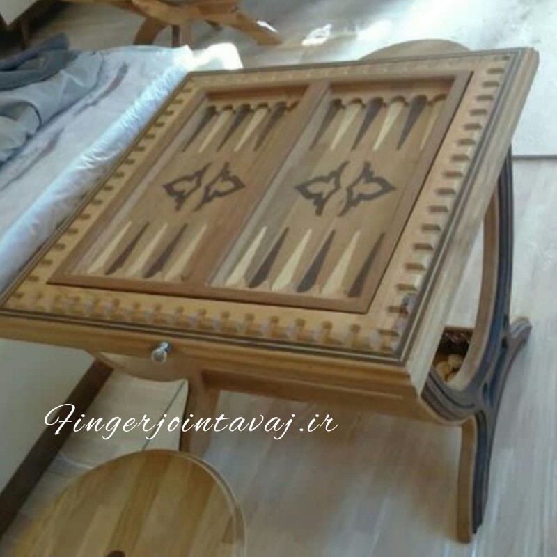 میز شطرنج و تخته نرد  دوکاره چوب طبیعی کد 1414