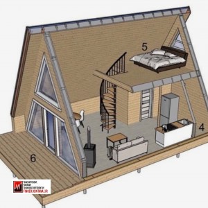 ویلا سوئیسی دوبلکس تک خوابه ۶۱ متری FJA