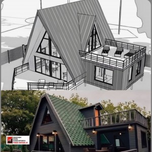 ویلا سوئیسی دوبلکس دو خواب ۹۷ متری برند FJA