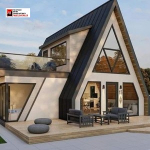 شیروانی مدل ذوزنقه مشکی پوشش ویلا سوئیسی