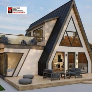 شیروانی مدل ذوزنقه مشکی پوشش ویلا سوئیسی