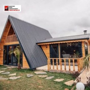 شیروانی مدل ذوزنقه مشکی پوشش ویلا سوئیسی