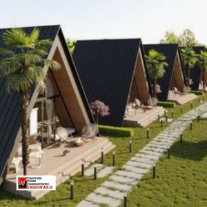 شیروانی مدل ذوزنقه مشکی پوشش ویلا سوئیسی