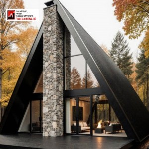 شیروانی مدل ذوزنقه مشکی پوشش ویلا سوئیسی