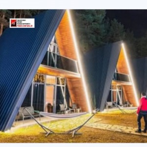 شیروانی مدل ذوزنقه مشکی پوشش ویلا سوئیسی