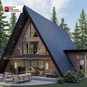 شیروانی مدل ذوزنقه مشکی پوشش ویلا سوئیسی