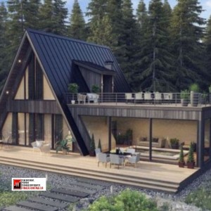 شیروانی مدل ذوزنقه مشکی پوشش ویلا سوئیسی