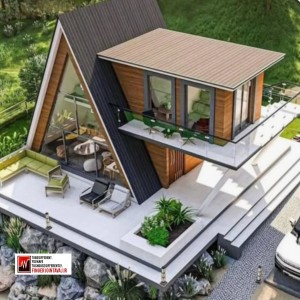 شیروانی مدل ذوزنقه مشکی پوشش ویلا سوئیسی