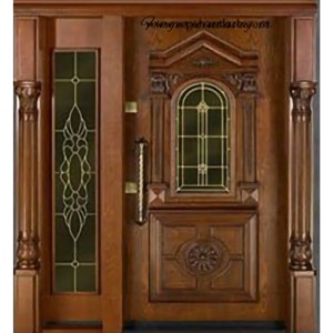 درب ورودی و اتاقی تک لنگه تمام چوب فینگر جوینت 3 لایه ،کد 1136