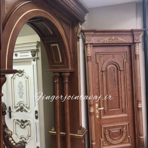 درب ورودی و اتاقی تک لنگه تمام چوب فینگر جوینت 3 لایه مدل 1141