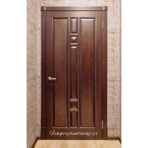 درب ورودی و اتاقی تک لنگه تمام چوب فینگر جوینت 3 لایه مدل 1147