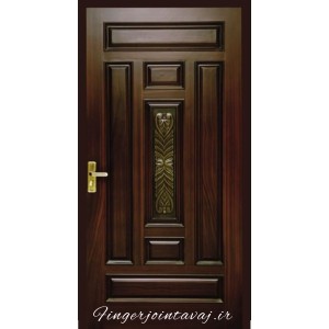 درب ورودی و اتاقی تک لنگه تمام چوب فینگر جوینت 3 لایه مدل 1153