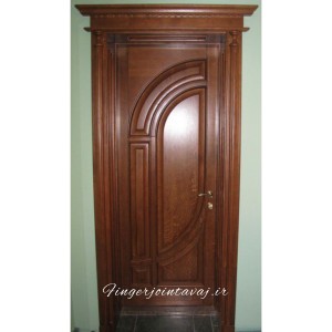 درب ورودی و اتاقی تک لنگه تمام چوب فینگر جوینت 3 لایه مدل 1157
