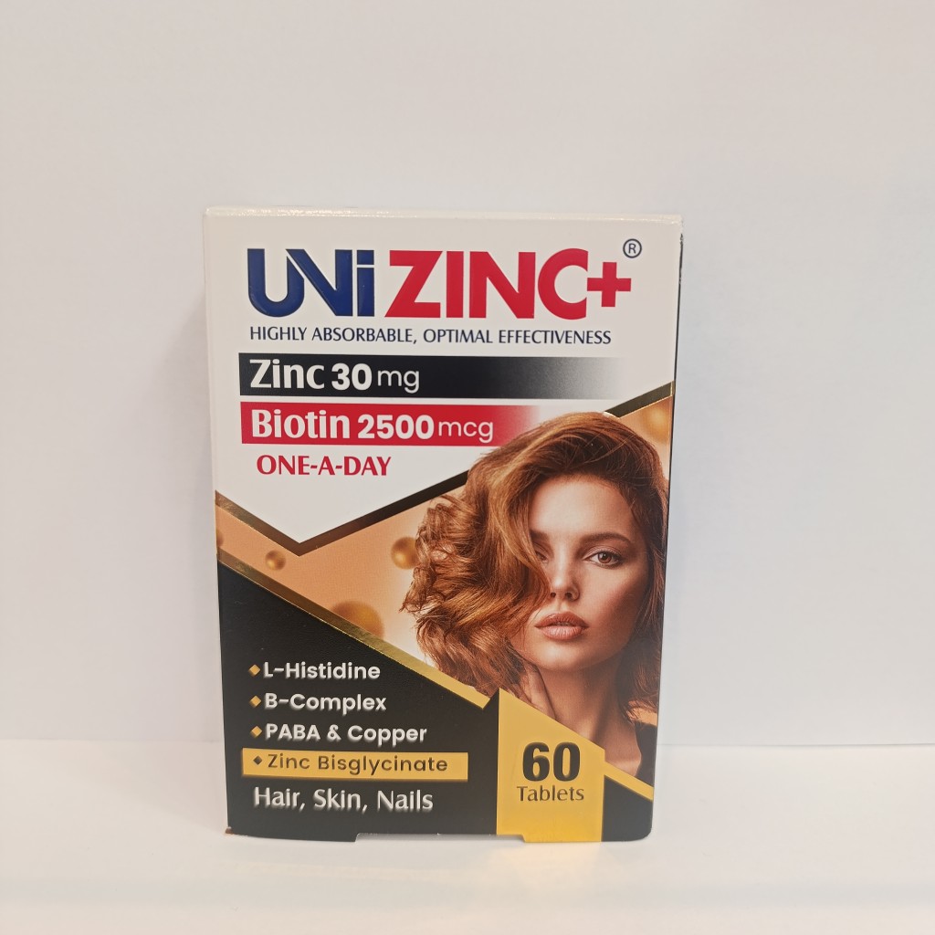 قرص یونی زینک پلاس ابیان دارو 60 عدد Abian Darou Uni Zinc Plus