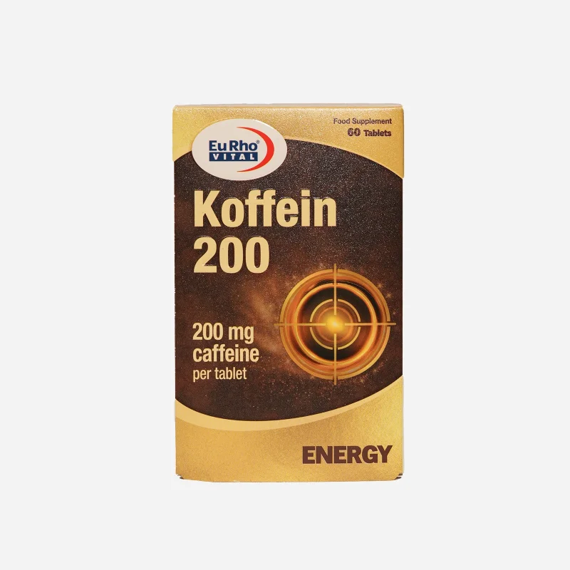 کافئین ۲۰۰ میلی‌گرم یوروویتال ۶۰ عددی (Eurho Vital Caffeine 200 mg 60 Tablets)