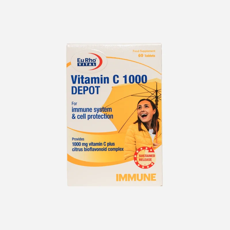 ویتامین سی ۱۰۰۰ دپو یوروویتال ۶۰ عددی | EuRho Vital Vitamin C 1000 Depot 60 Tablets