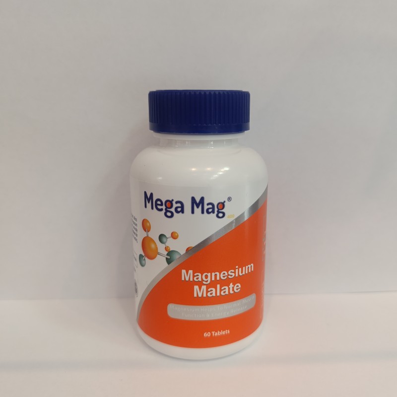 قرص منیزیم مالات مگامگ | حاوی 400 میلی گرم منیزیم با فرم مالات MEGA MAG