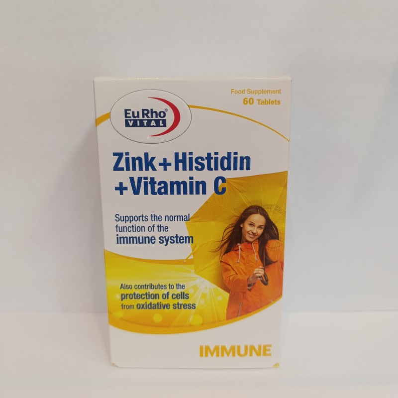 زینک و هیستیدین و ویتامین سی  Zink Histidin Vitamin C Eurho Vital