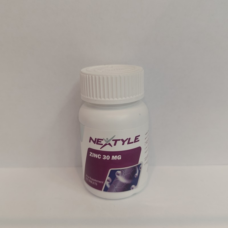 قرص زینک 30 میلی گرم نکستایل 60 عدد Nextyle Zinc 30 mg