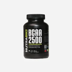 بی سی ای ای ۲۵۰۰ نوترابایو ۱۵۰ کپسول (NutraBio BCAA 2500 Branched Chain Amino Acids)