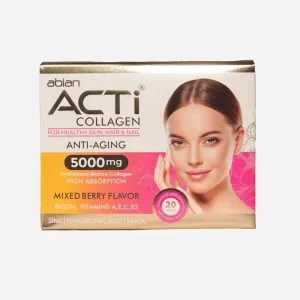 ساشه اکتی کلاژن ۵۰۰۰ میلی‌گرم ابیان دارو ۲۰ عددی (Abian Darou Acti Collagen 5000 mg 20 Sachets)