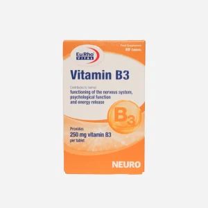 ویتامین ب۳ یوروویتال ۶۰ عددی | EuRho Vital Vitamin B3 500 mg 60 Tablets