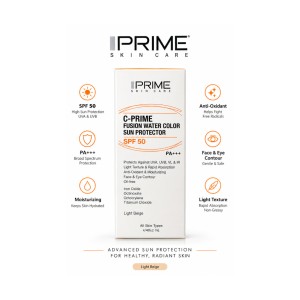 فلوئید ضد آفتاب پرایم مدل فیوژن واتر حاوی ویتامین سی با SPF50 حجم 40 میلی لیترPRIME