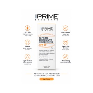 فلوئید ضد آفتاب پرایم مدل فیوژن واتر حاوی ویتامین سی با SPF50 حجم 40 میلی لیترPRIME