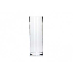 گلدان شیشه ای استوانه ای طرح نیلوفر - ارتفاع 20 سانتیمتر، قطر دهانه 8 سانتیمتر