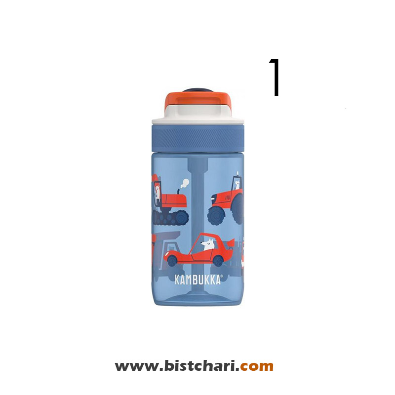قمقمه طلقی نی دار بچگانه حجم 400 ml مدل Lagoon برند کامبوکا Kambukka