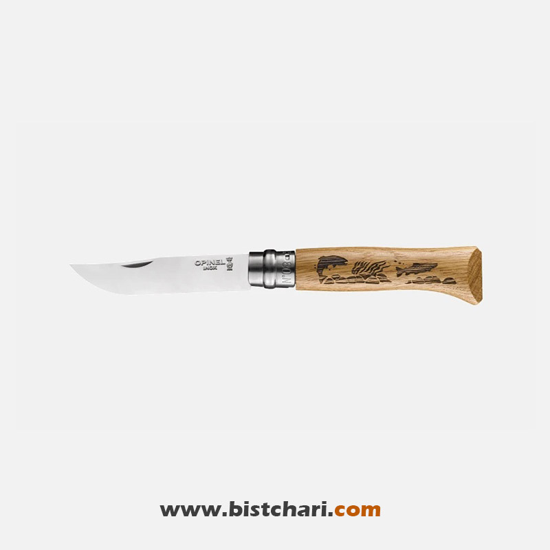 چاقوی تاشو کمپ و طبیعت گردی حکاکی شده مدل No 08 برند اپینل Opinel