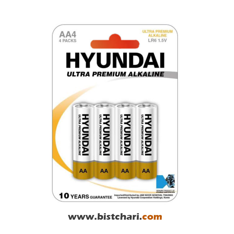 باتری قلمی مدل (LR6 1.5V) Ultra Premium Alkaline  برند هیوندای Hyundai
