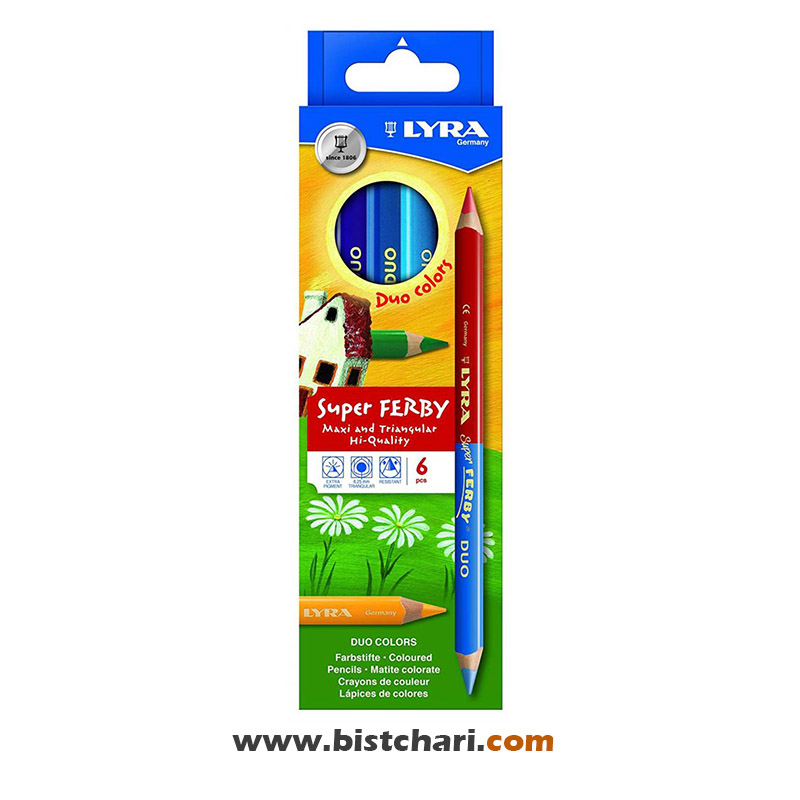 مداد رنگی دو طرفه 12 رنگ مدل Super Ferby برند لیرا Lyra کد 3791069