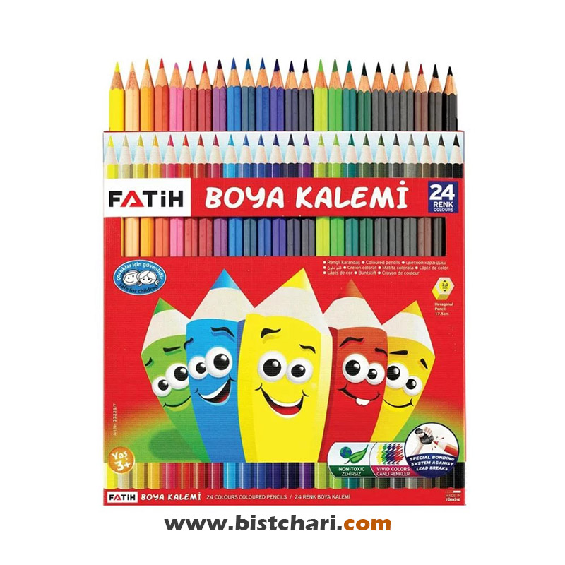 مداد رنگی 24 رنگ برند فاتیح Fatih کد 33225