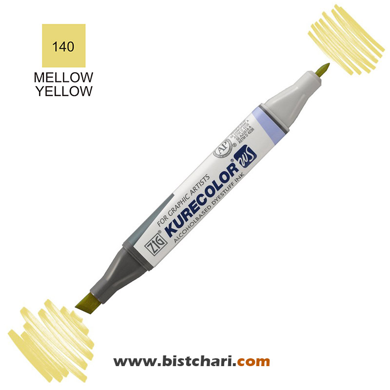 ماژیک راندو دو سر مدل Zig کد Mellow Yellow) 140) برند کیورکالر KureColor